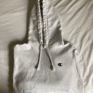 Small grey reverse weave champion hoodie